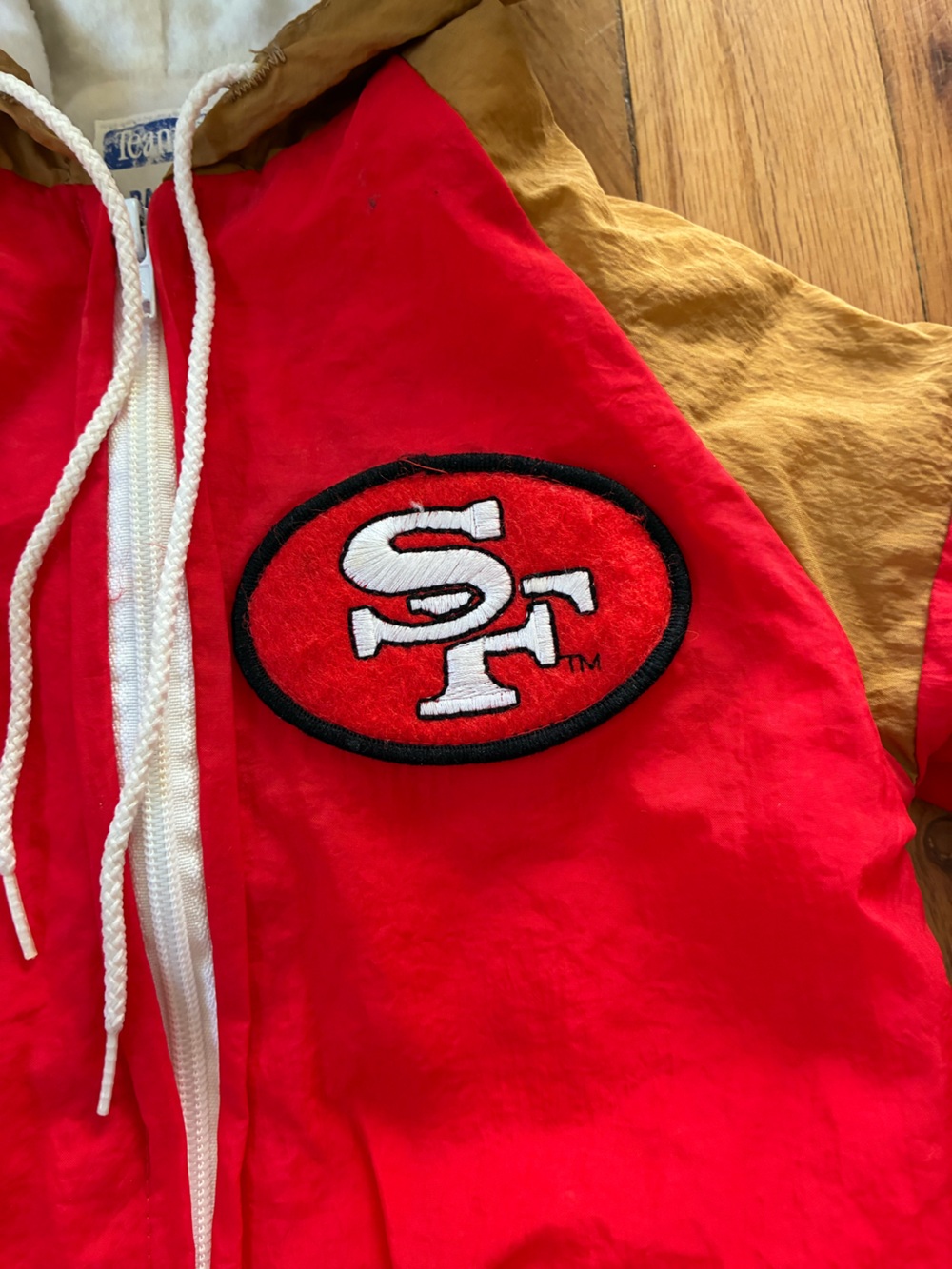 Vintage SF 49ers Babyfair Team NFL Official Hooded Windbreaker Baby Size 18 Mo. - Picture 3 of 6